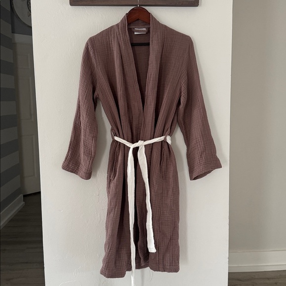 Parachute Cotton Cloud Robe Women’s XS Purple Belted Pockets Turkish - Picture 2 of 11